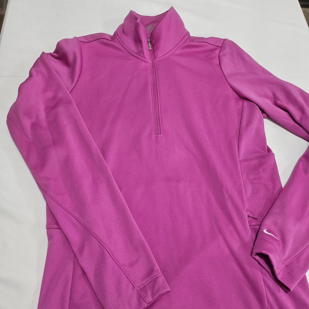 Nike Golf Tour Performance Thermo-Fit 1/4 Zip Pullover Magenta Pink Womens Med